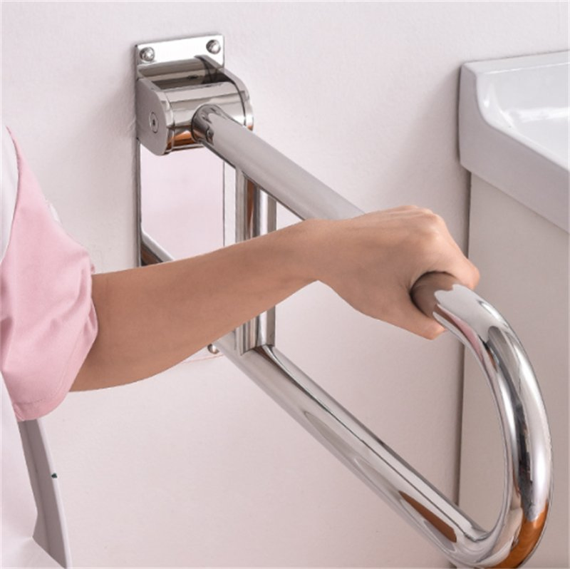 Foldable U-Safety Flip up Portable Toilet Seat Grab Rail