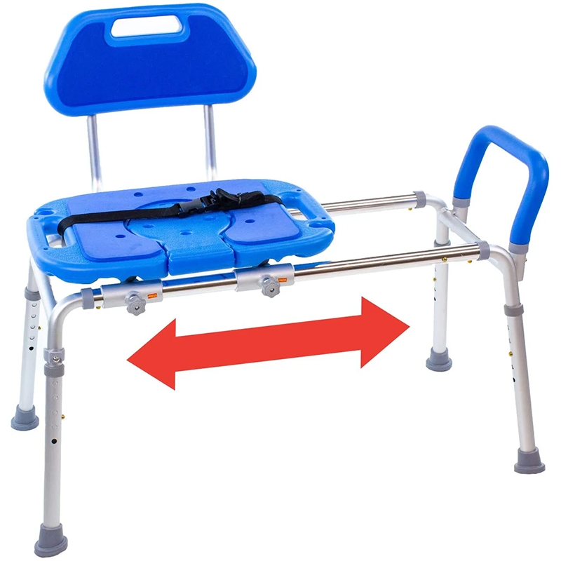 Anti-Slip Aluminum Bath Seat Shower Chair Sliding Tub Bench