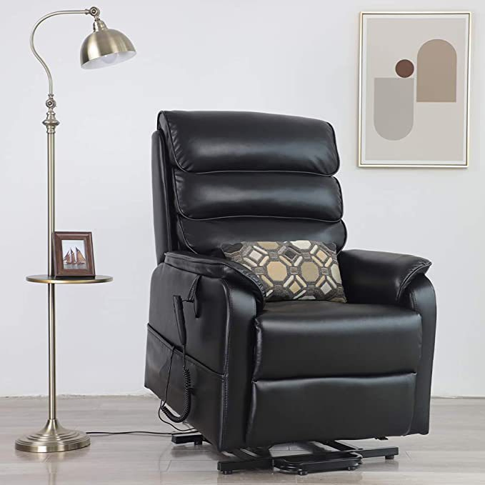Leather, PVC Brother Medical Sectional Sofa Electric Lift Chair Recliner