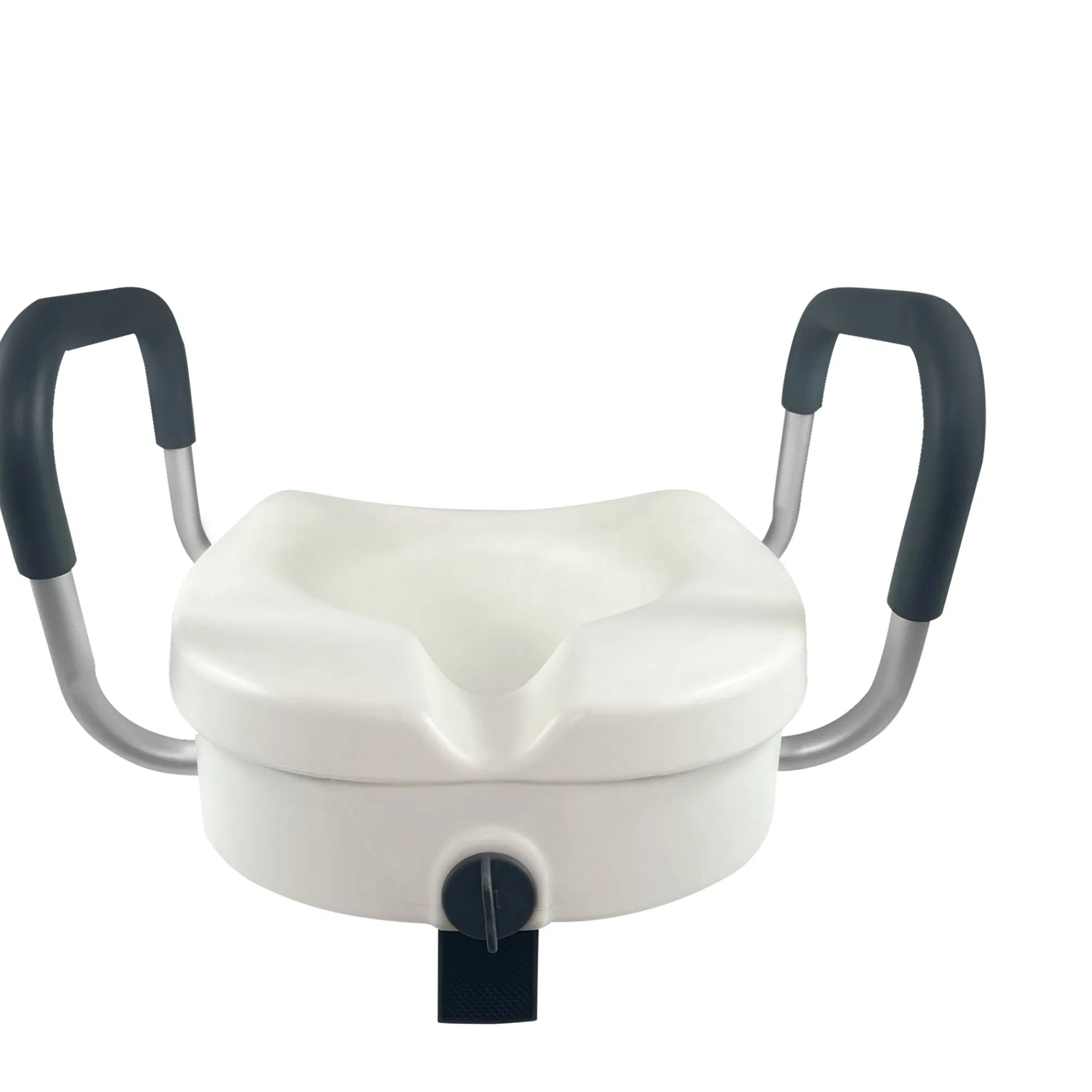 Lightweight Foldable Raised Toilet Seat with Armrests for Travel Medical Use