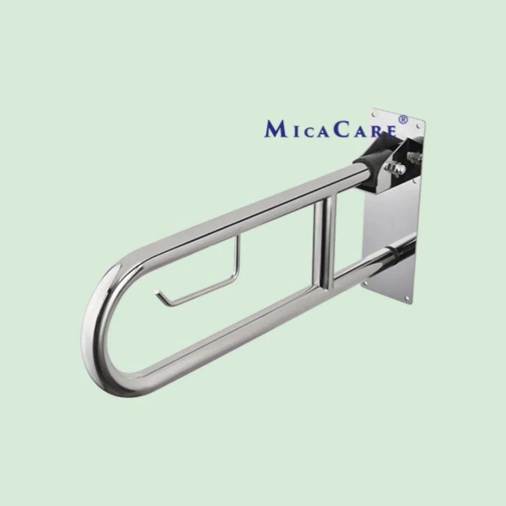 Disabled Flip-up Grab Bar with Paper Holder 24 Inch Bathroom Safety