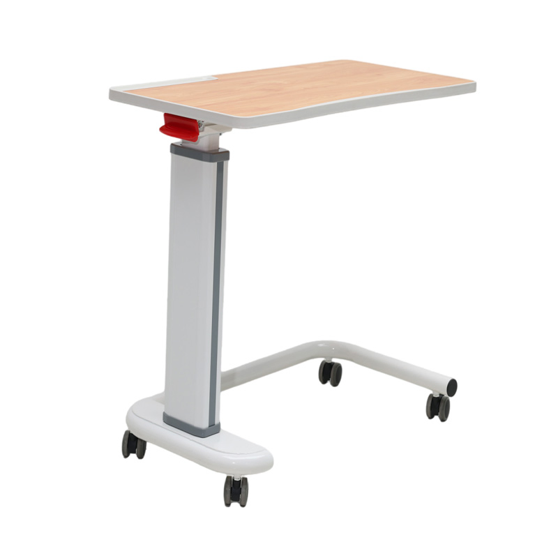 Adjustable Overbed Bedside Table Bed Side Over Bed Cardiac Table with Wheels