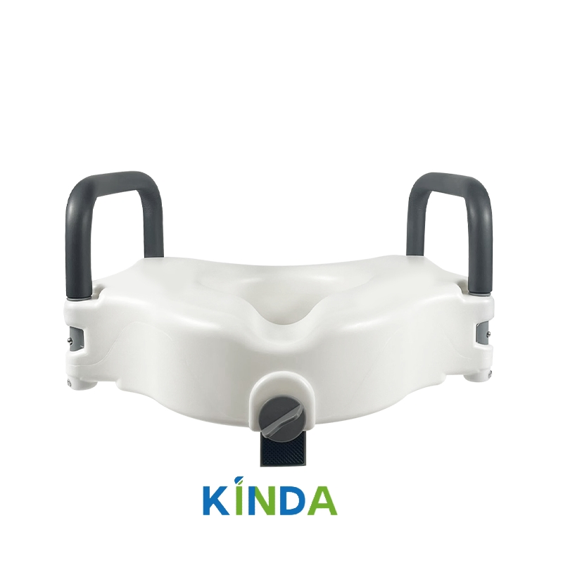 Raised Toilet Seat with Step Stool Dual Mobility Support System