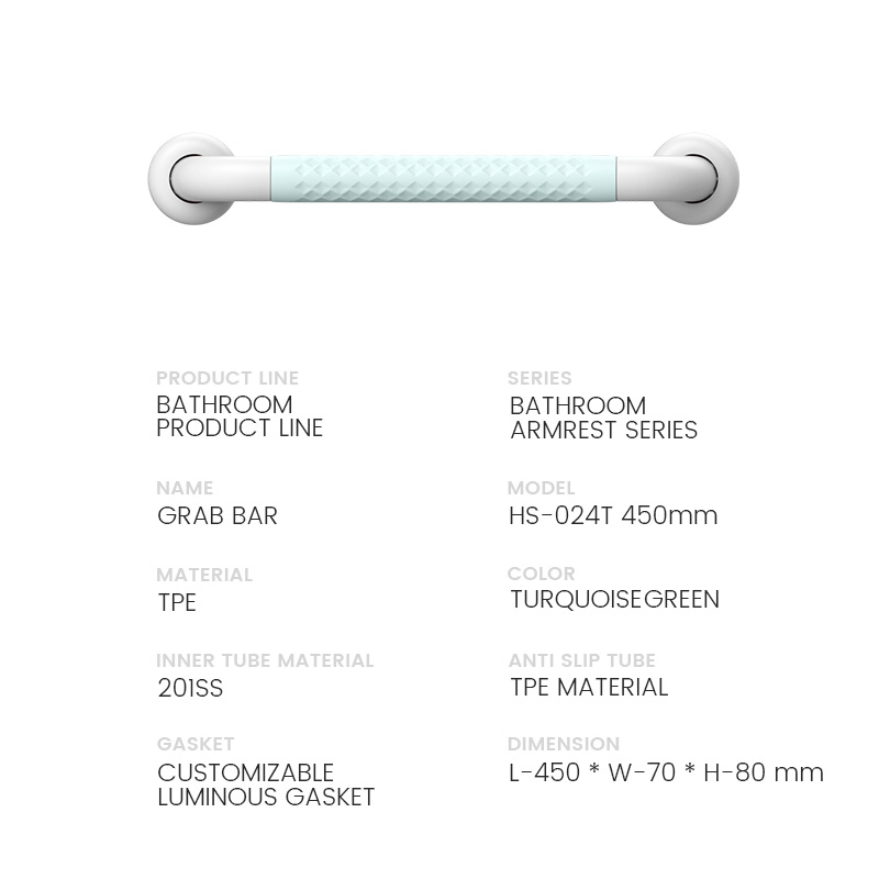 ABS Toilet Accessories Non Slip Bathroom Shower Grab Bar for Elderly