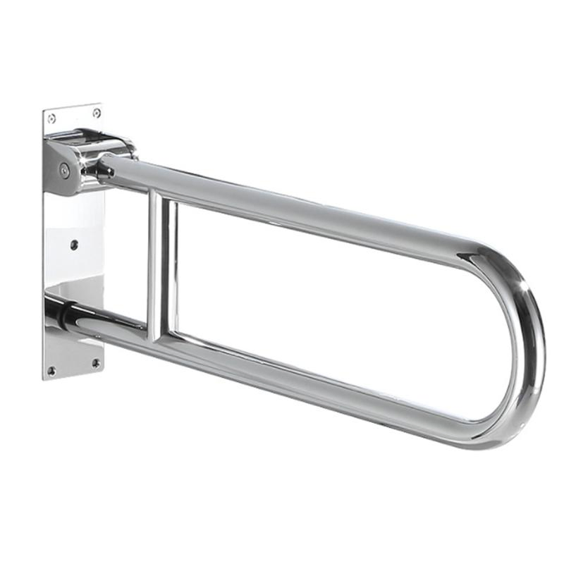 Foldable U-Safety Flip up Portable Toilet Seat Grab Rail