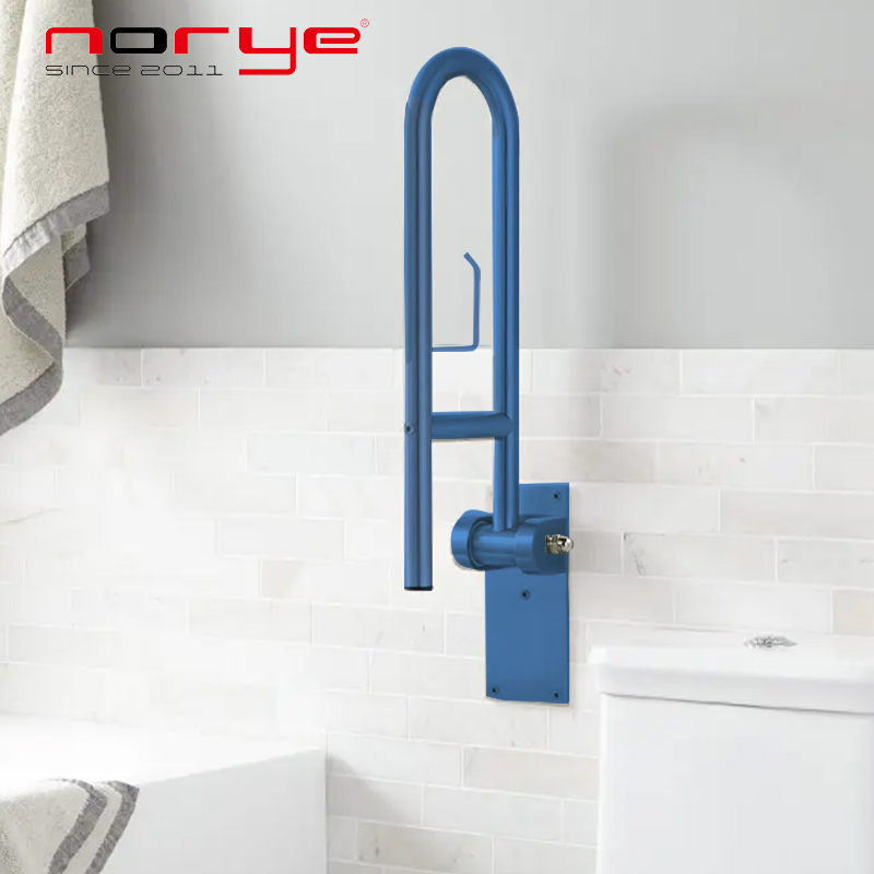 Bathroom U Shape Folding Disabled Toilet Armrest Grab Bar for Elder Safety Stainless Steel Grab Rails