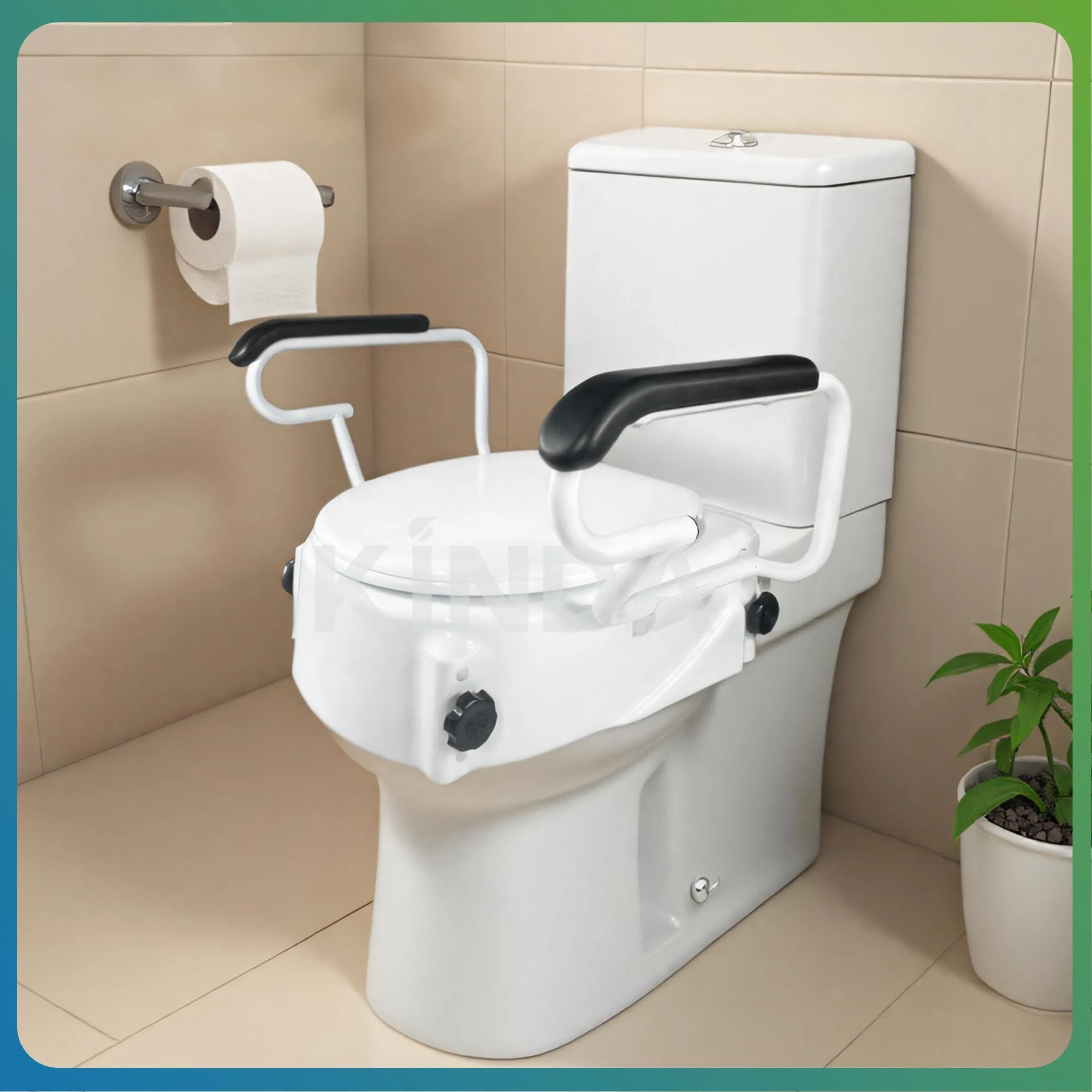 Removable Padded Arms Elevated Disability Seniors Handicap Raised Toilet Seat
