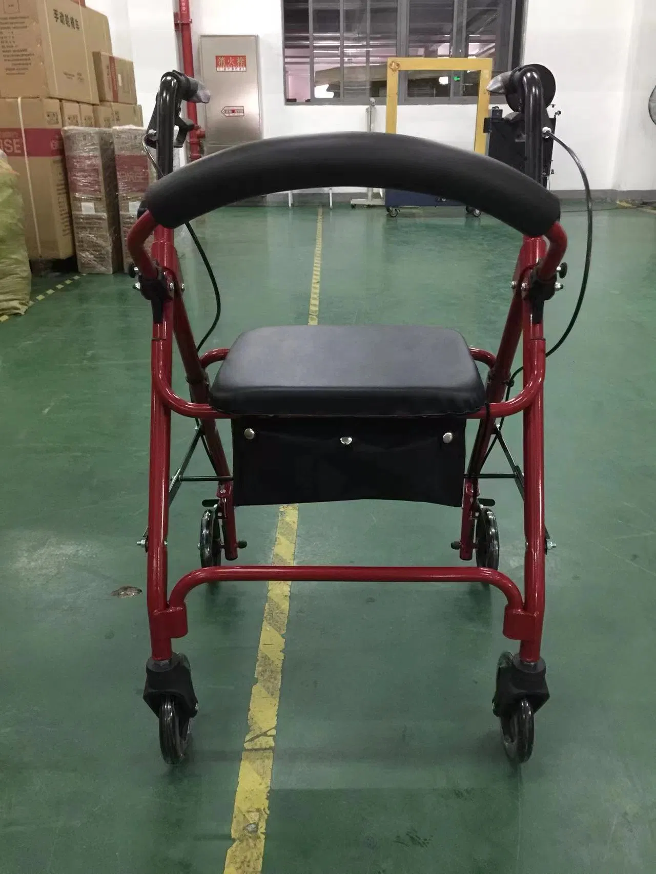 Lightweight Foldable Rolling Aluminum Multifunction Walker Rollator with Seat Handles and Backrest