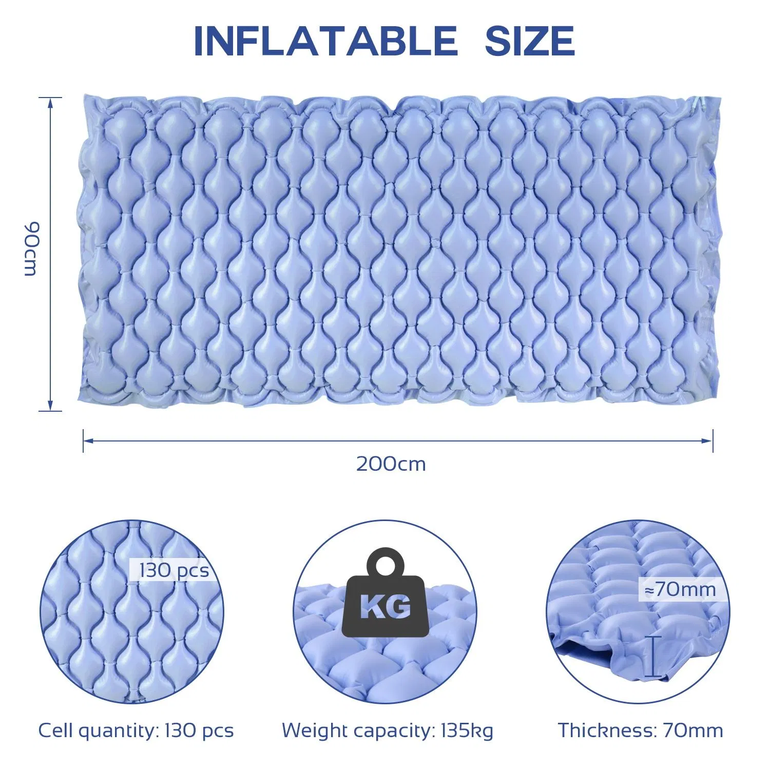 Medical Inflatable Anti-Decubitus Air Mattress for Hospital Bed Air Bubble Air Mattress