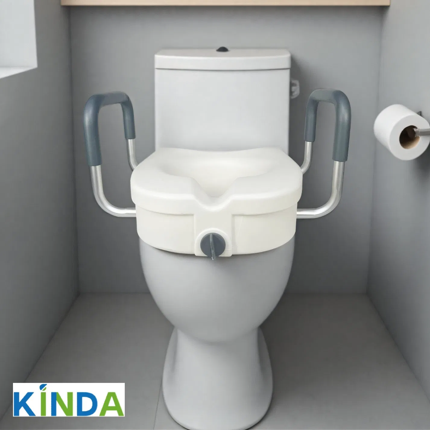 Premium Lightweight Raised Toilet Seat with Customizable Armrests Medical Use