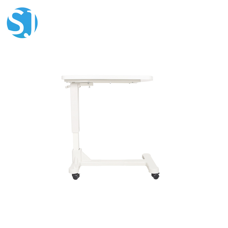 Adjustable C-Shaped Overbed Table for Patient Care Hospital Bedside Movable Meal Table