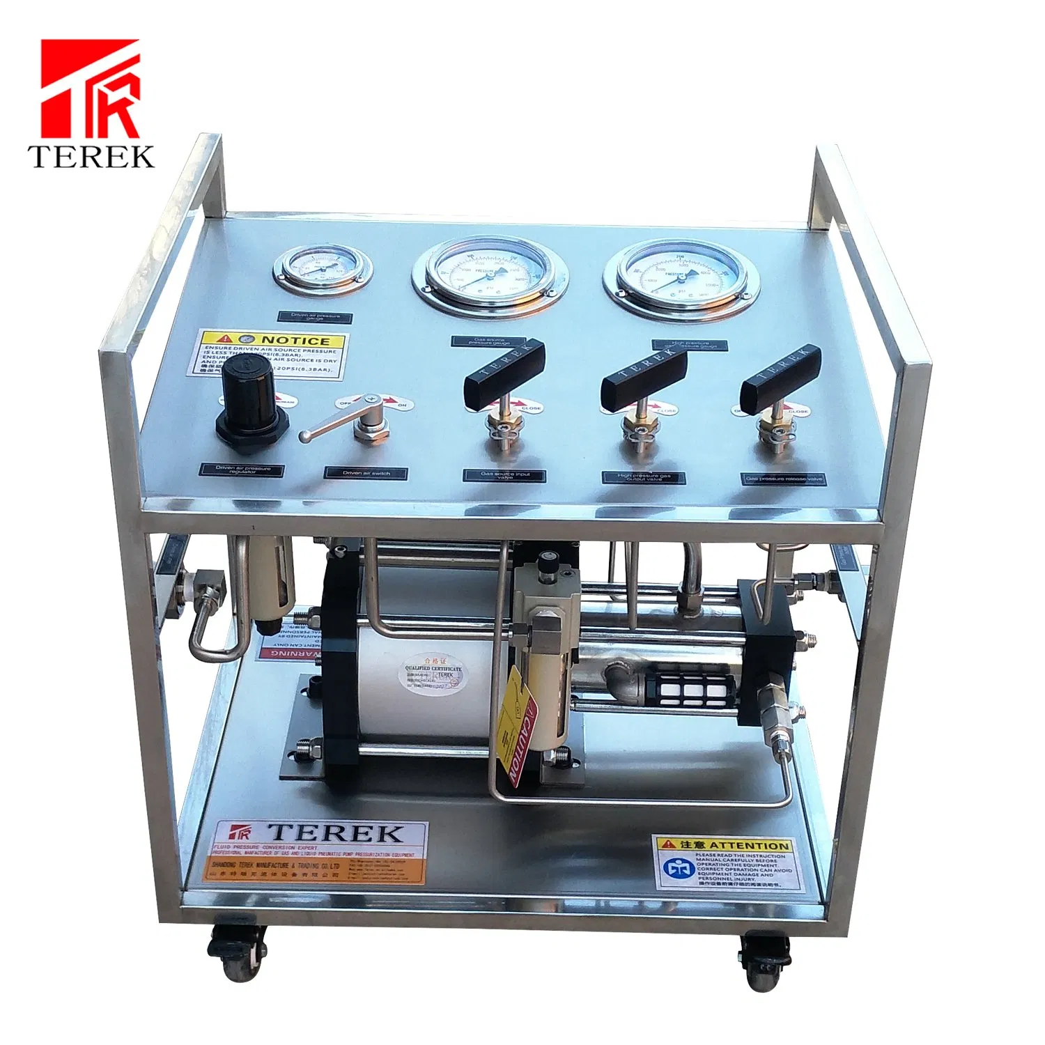 Terek Brand Air Driven Oxygen Cylinder Filling Transfer Machine Nitrogen Filling Bench