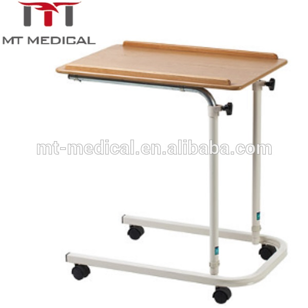 Hospital Bedside Tilted Overbed Table Patient Dining Table