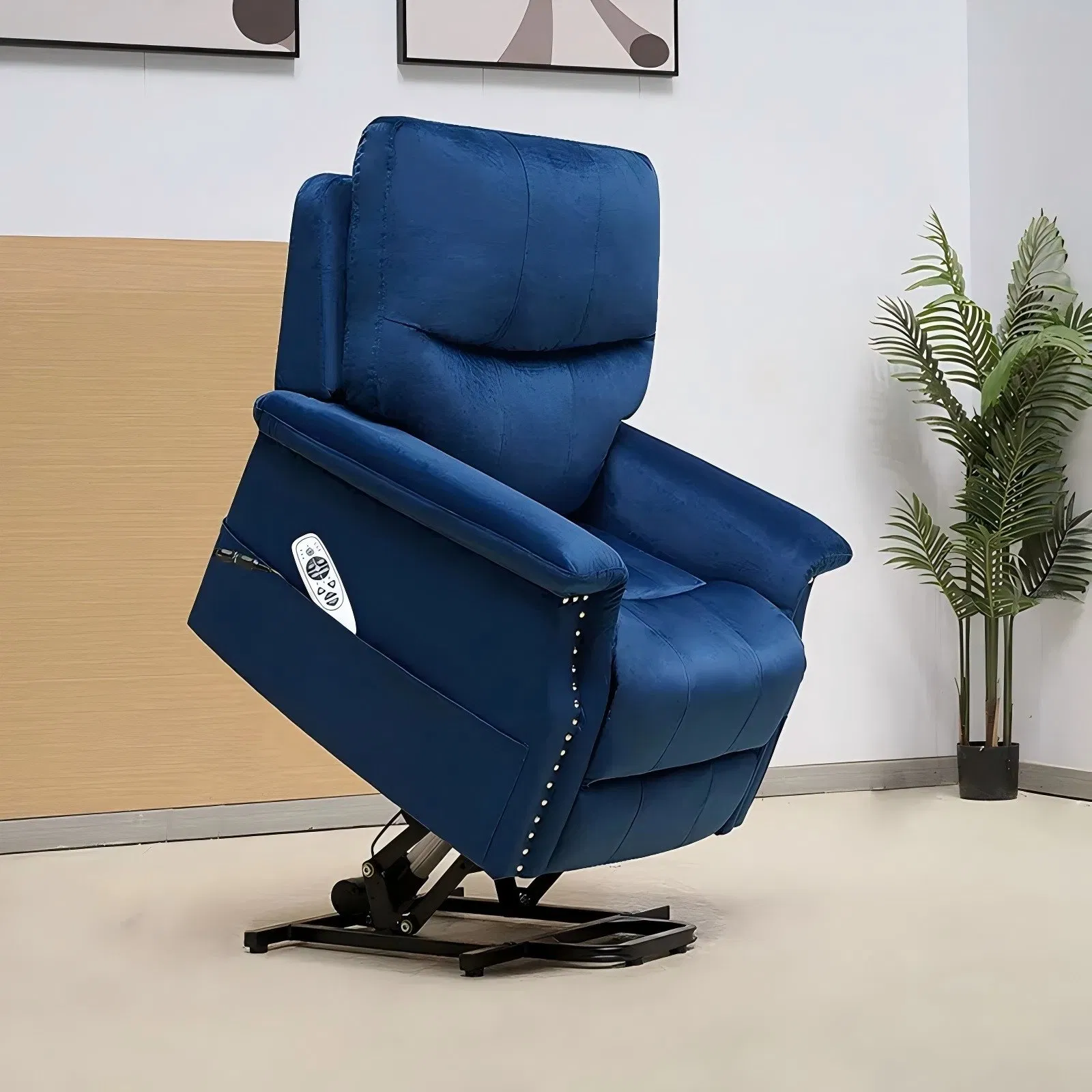 Huayang Living Room Recliner Velvet Sofa Luxury Electric Elderly Lift Chair