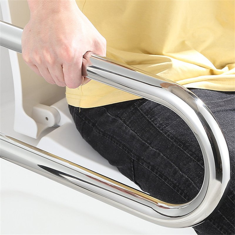 Foldable U-Safety Flip up Portable Toilet Seat Grab Rail