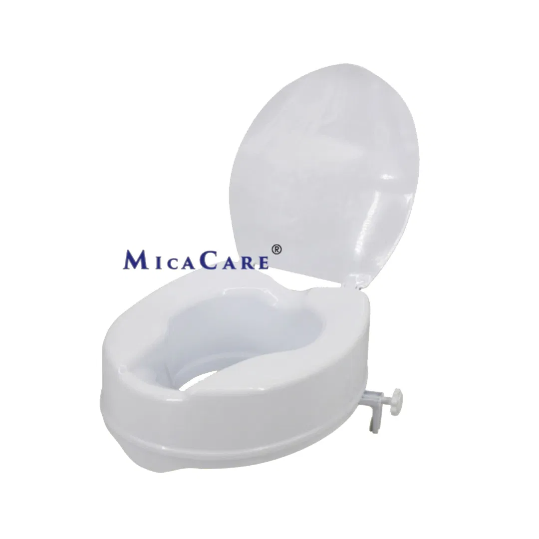 Soild Plastic Raised Toilet Seat with Detachable Handles and Lid