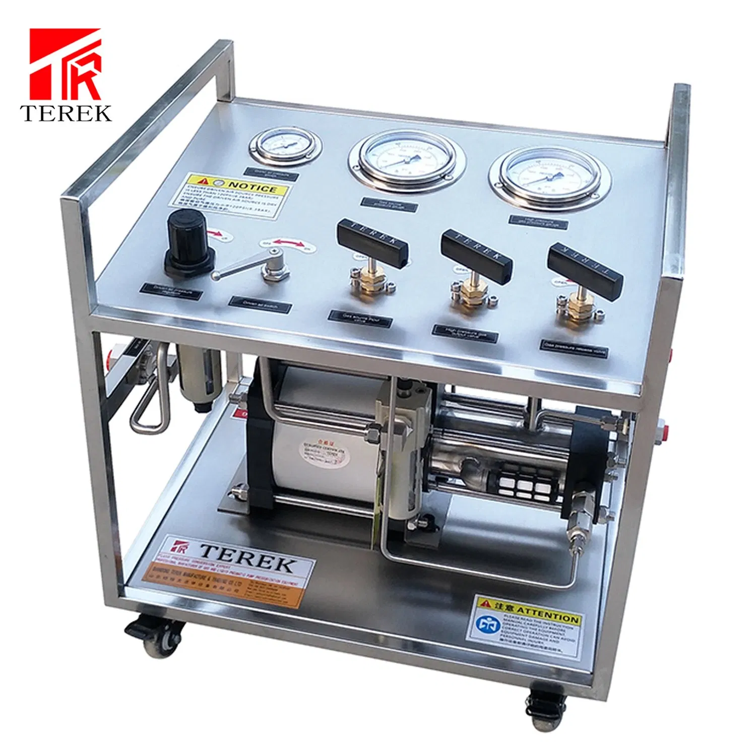 Gas Transfer Pump Terek Adjustable Output Pressure Gas Pressurization System Leak Test Bench