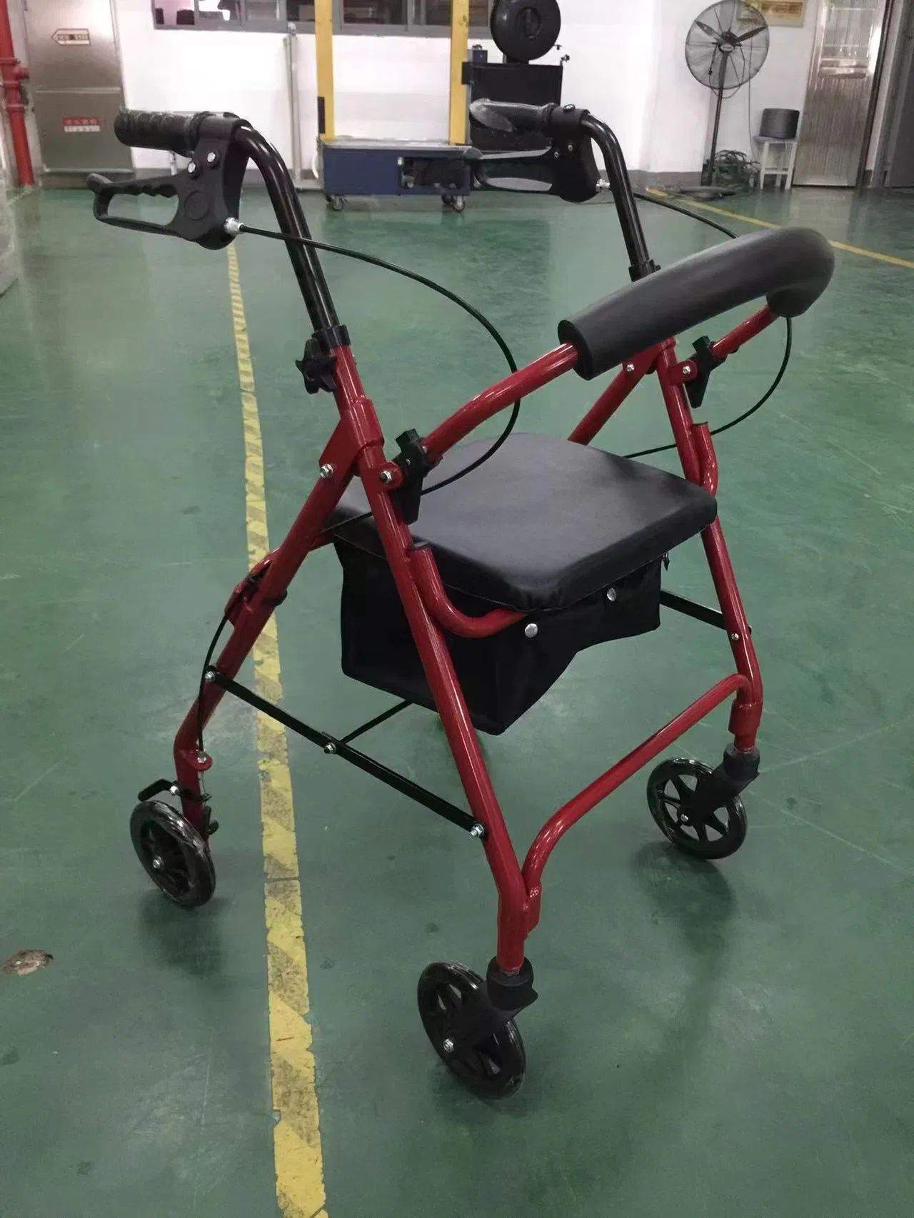 Lightweight Foldable Rolling Aluminum Multifunction Walker Rollator with Seat Handles and Backrest