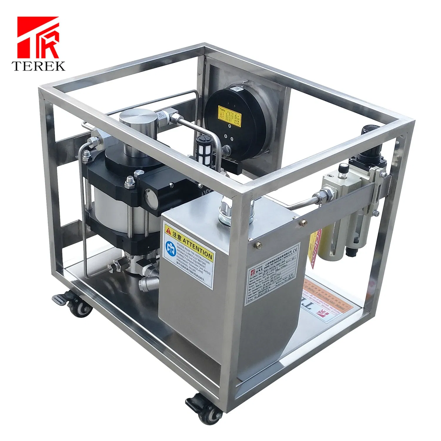 Terek Pneumatic Drive Liquid Transfer Pressure Pump Test Bench for Explosion Tear Testing