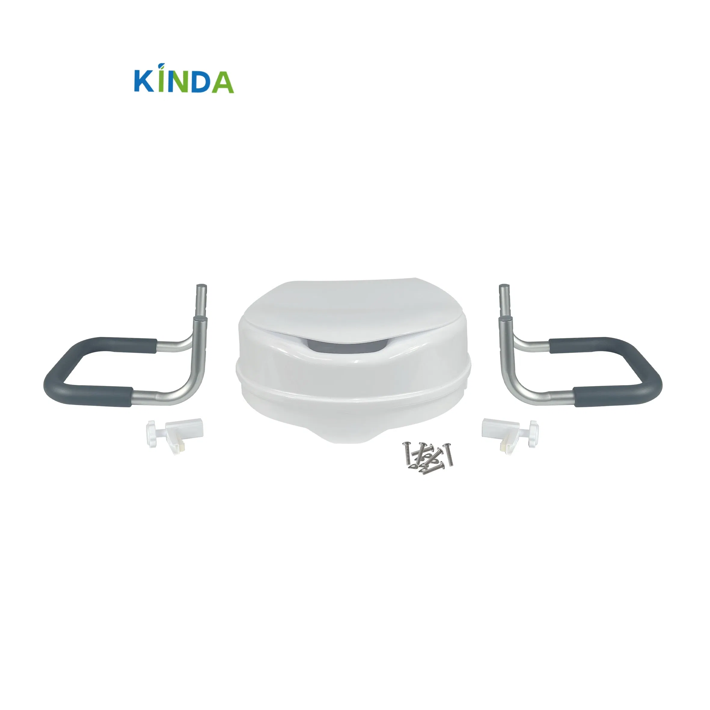 Adjustable Height Plastic Raised Toilet Seat with Handles
