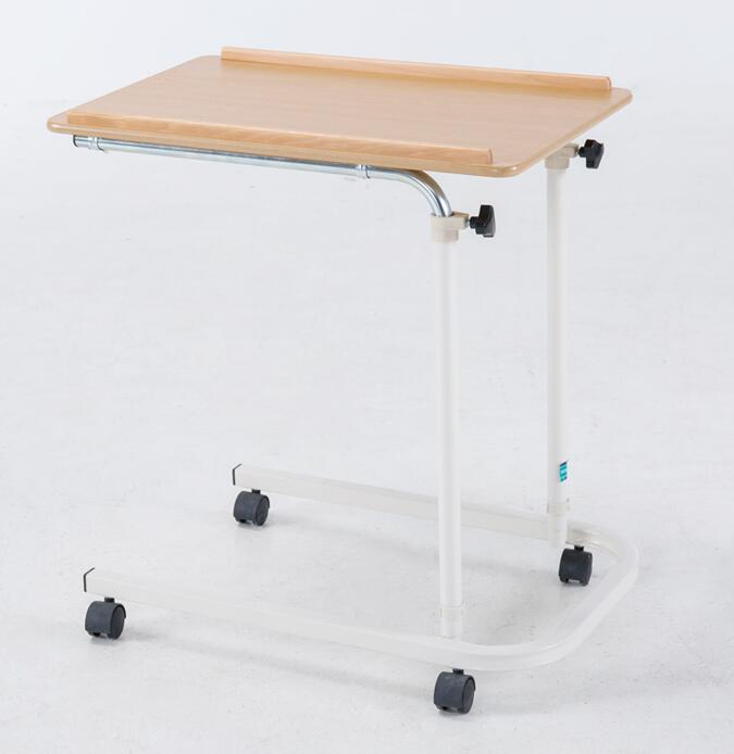 Hospital Bedside Tilted Overbed Table Patient Dining Table