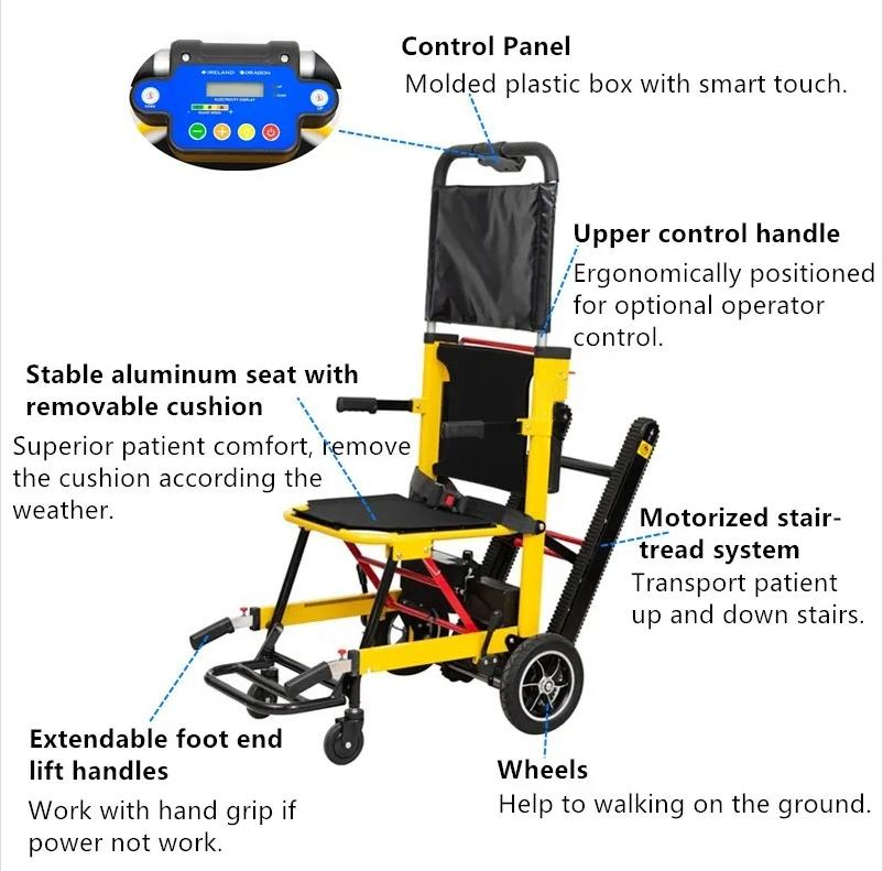 Popular Folding Stair Lift Chair Electric Stair Climber Wheelchair Stair Chair Lift Stair Climbing Trolley