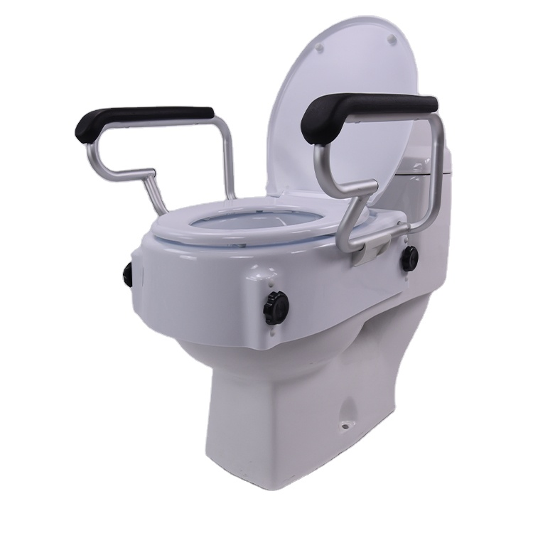 Universal-Mounted Module Design Safety HDPE Detachable Armrest 3 in 1 Raised Toilet Seat with Lid
