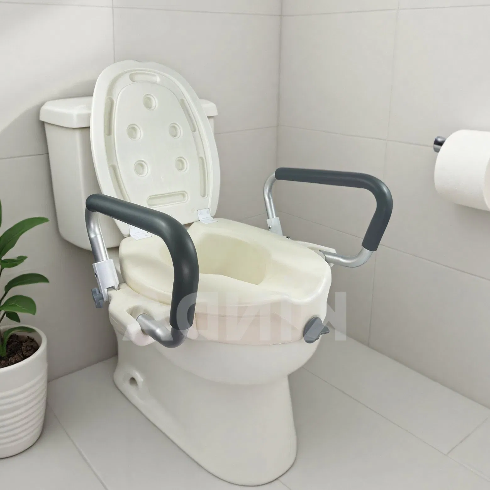 Raised Toilet Seat with Heavy-Duty Construction