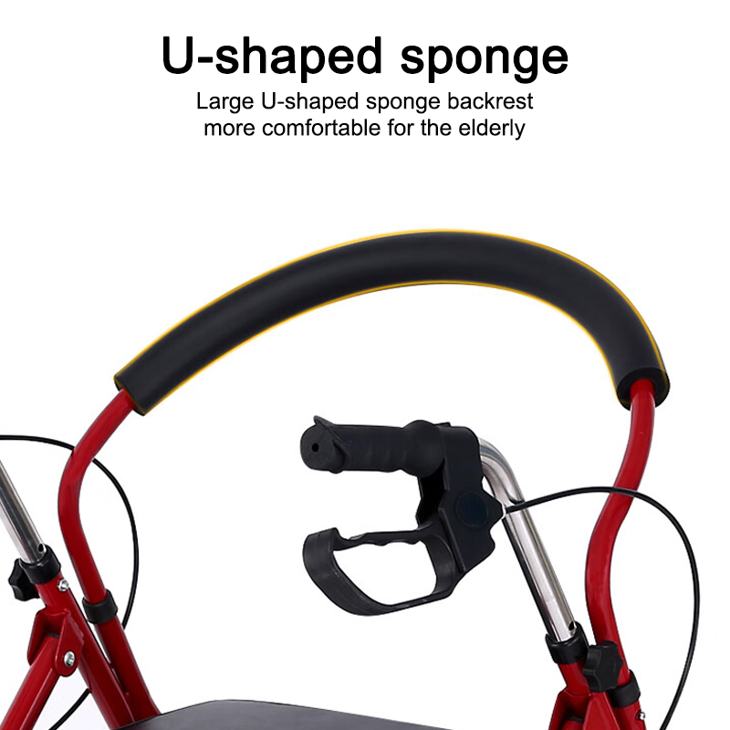 Sht High Quality Foldable Outdoor Shopping Medical Rollator Walker with Seat for Elder