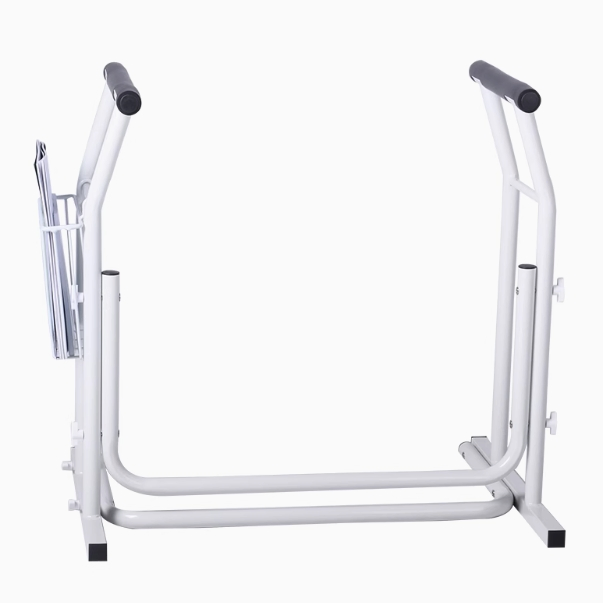 Free Standing Safety Rail for Toilet with Basket Attached