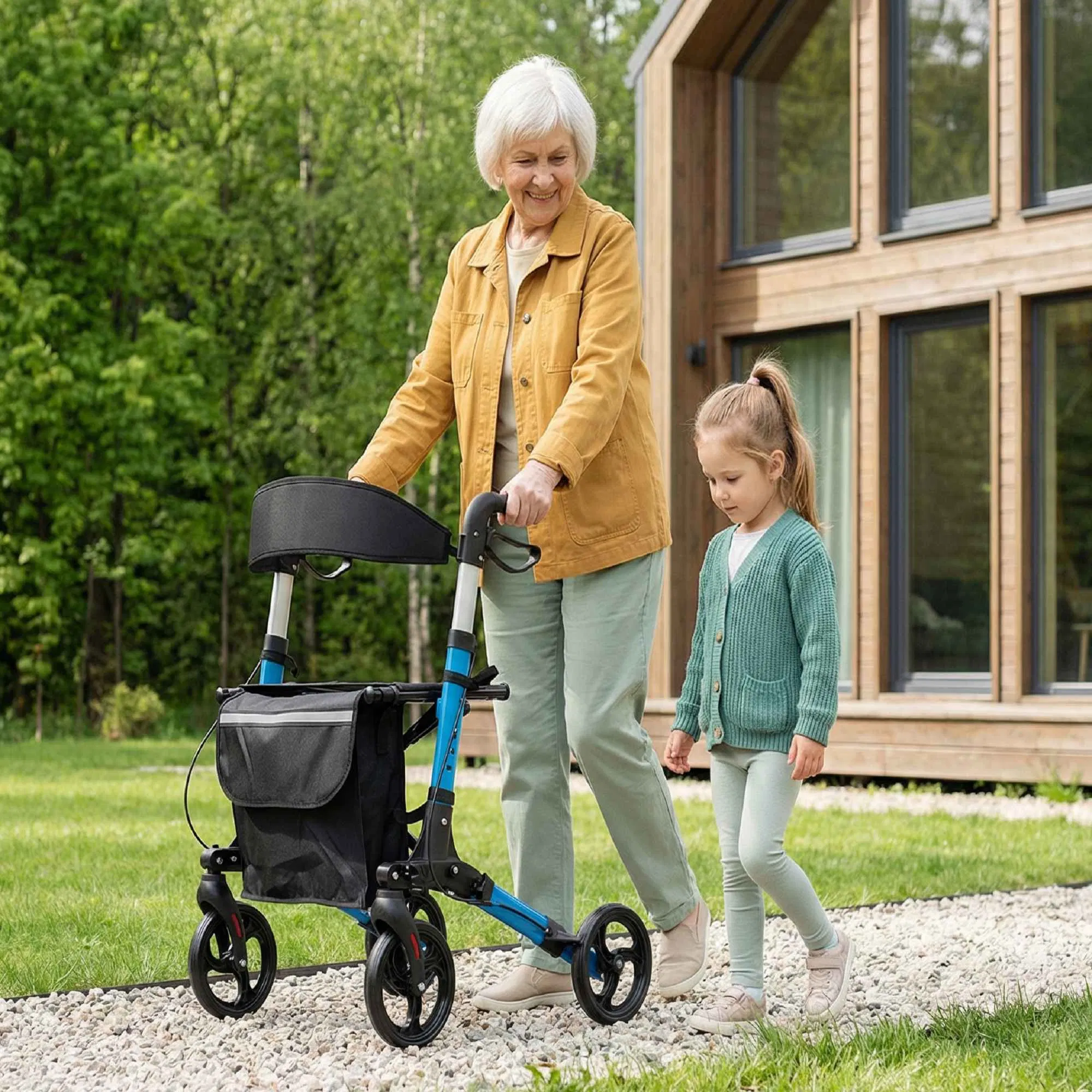 Wholesale Folding Rollator Walker with Seat - CE-Certified Rehabilitation Aid