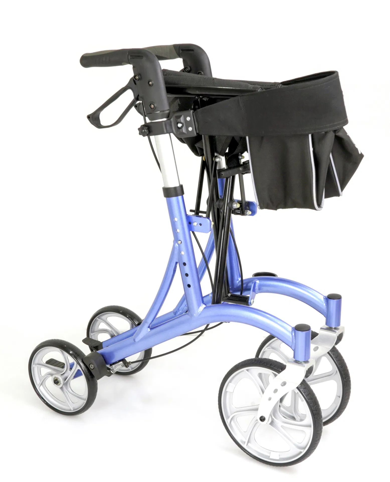 Seniors- Aluminum Rollator Easy Folding Senior Walker with Seat Backrest