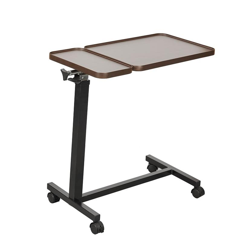 Premium Wooden Top Overbed Table for Hospital Use