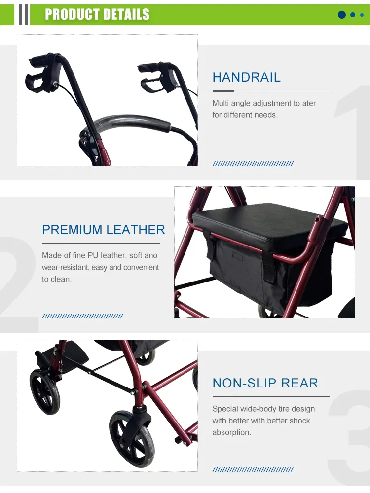 Foldable Lightweight Aluminum Rollator