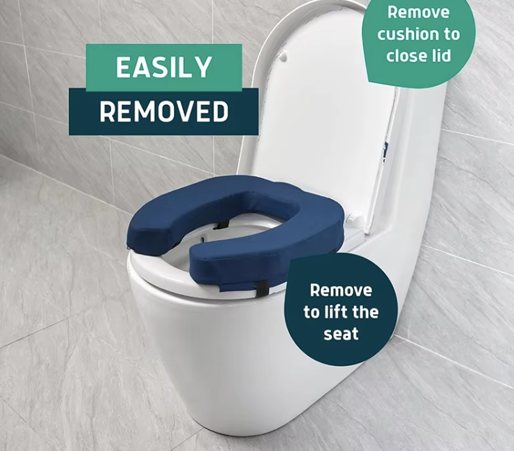 Removable U-Shaped Raised Toilet Seat: Fits Most American/Regular Toilets