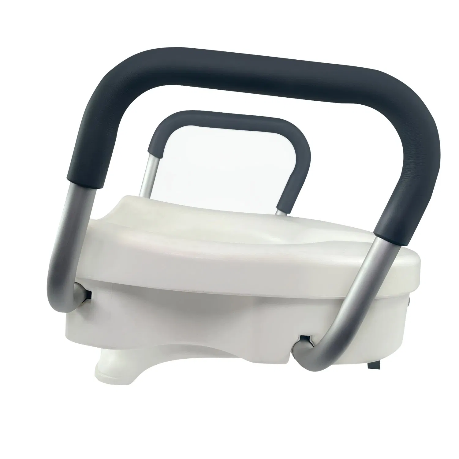Lightweight Foldable Raised Toilet Seat with Armrests for Travel Medical Use