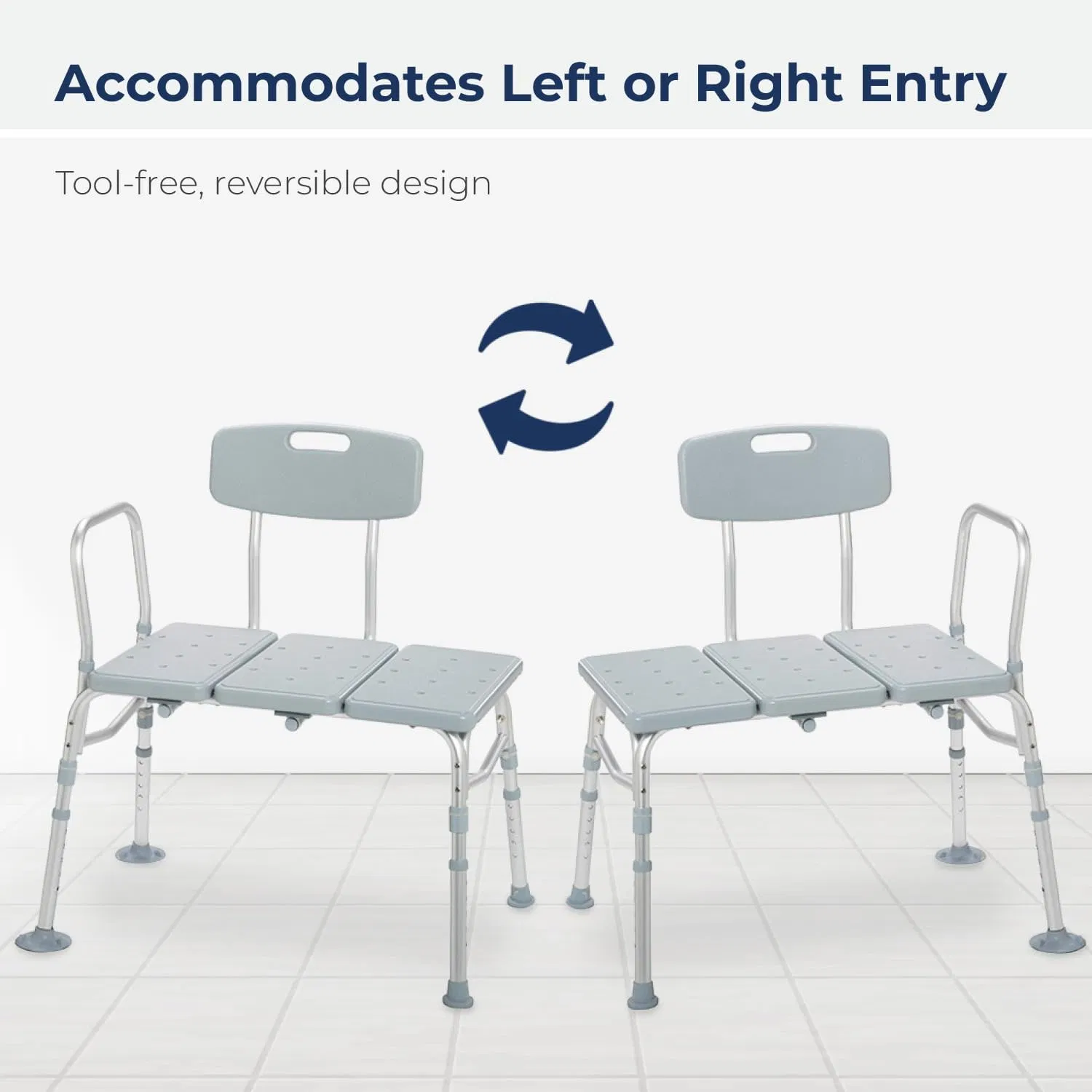 Adjustable Tub Shower Transfer Bath Bench with Back