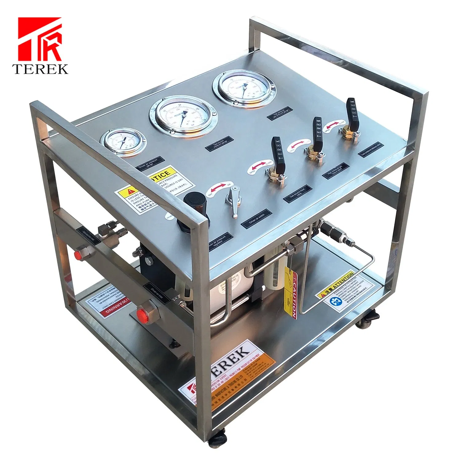 Terek Gas Transfer Pump Adjustable Output Pressure Gas Pressurization System Leak Testing Bench