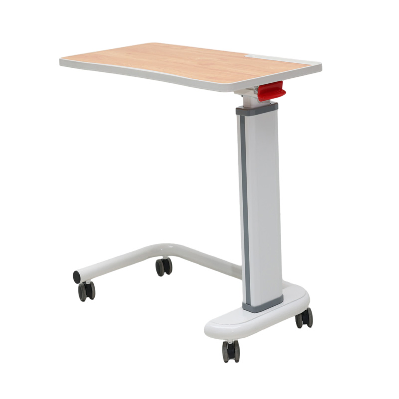 Adjustable Overbed Bedside Table Bed Side Over Bed Cardiac Table with Wheels