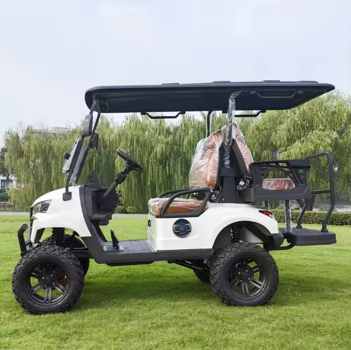 Carrito de golf eléctrico compacto 4 plazas buggy para uso personal o de alquiler coche de turismo