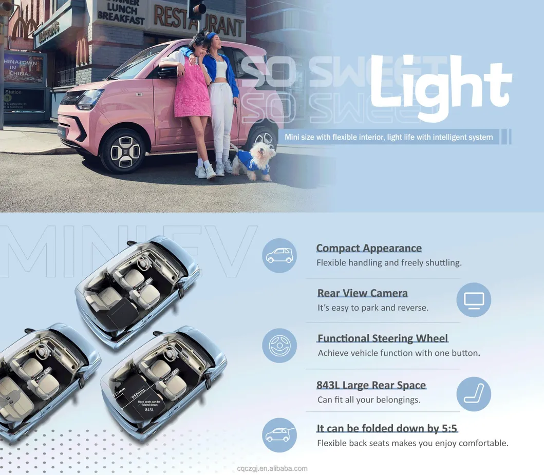 Dfsk Fengon Mini EV 120/180/220 Km de autonomía Fashion Classic 3 Puerta 4 Asiento 4 Rueda económica hatchback vehículo eléctrico coches en venta fabricados en China