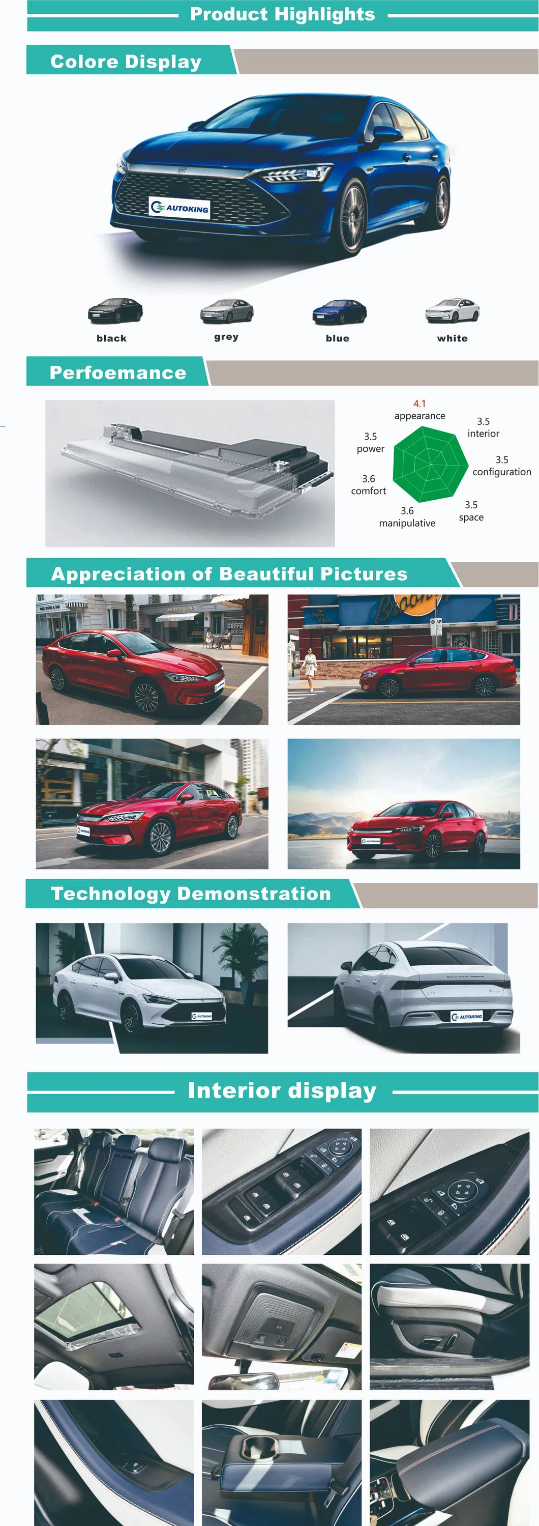 Coche compacto eléctrico puro chino Byd Qin Plus EV en stock