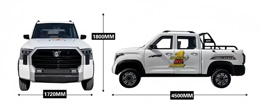 Vehículo Eléctrico de Lujo SUV de Cuatro Ruedas 3000W 4000W 5000W 6000W Mini Camión Eléctrico 4X4 Pickup con Caja de Carga Abierta Vehículo de Nueva Energía