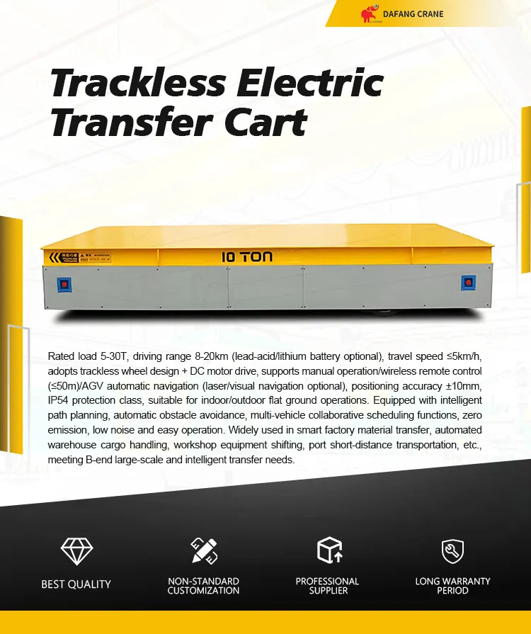 Carro de Transporte Eléctrico Autónomo de Navegación Omnidireccional 10 Ton 20 Ton 30 Ton 45 Ton 50 Ton Precio