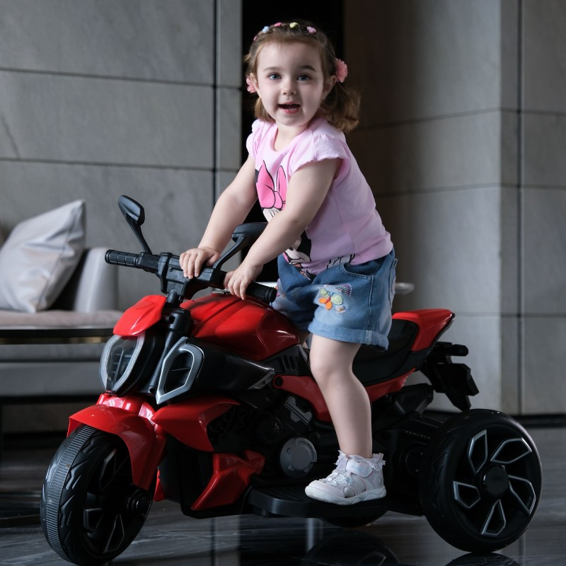 Coche eléctrico autónomo para bebés con música y luces, de tres ruedas para niños Motorcycle/380