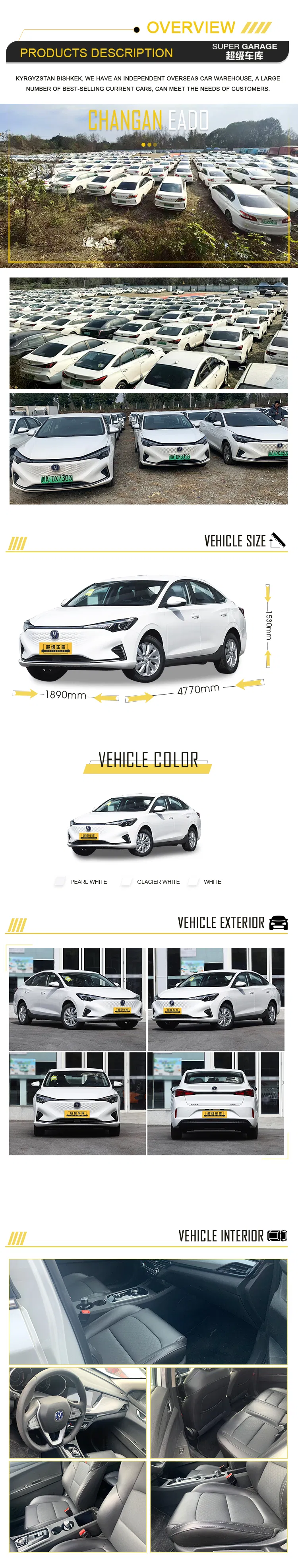 2022 Taxi Changan Auto Eado EV 460 Eléctrico Usado 2WD 5-Seater Sedán Vehículo de Nueva Energía Coches Usados