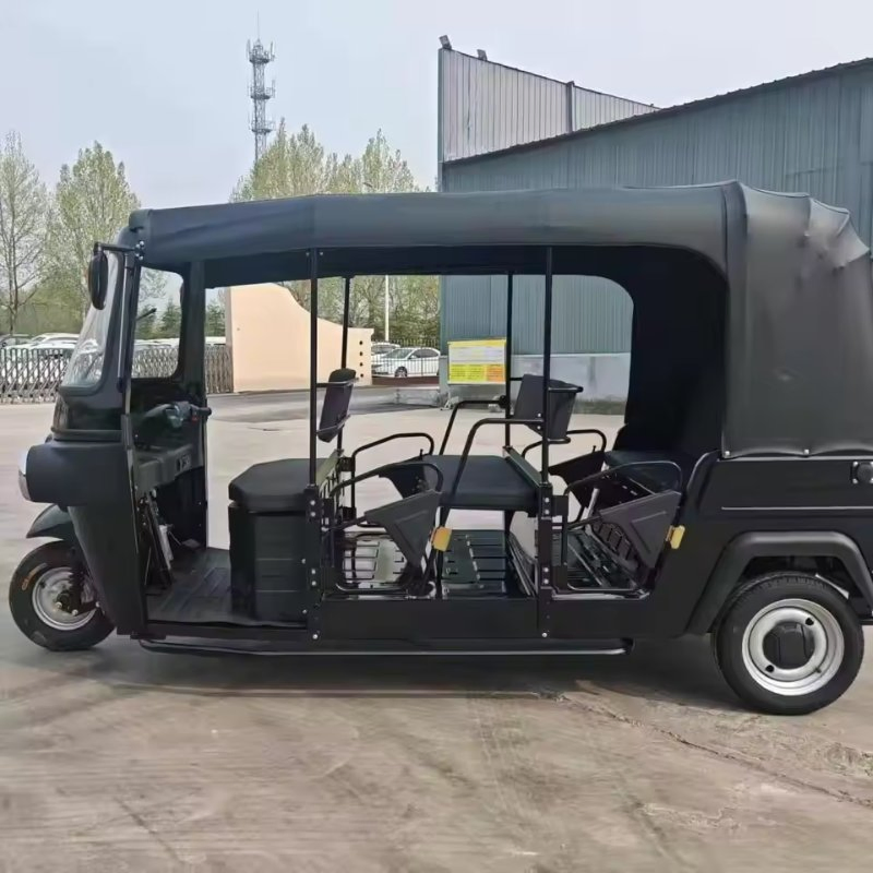 Tuktuk eléctrico comercial personalizado al por mayor 400kg capacidad de carga para turismo 70-90km autonomía de conducción triciclo eléctrico con carrocería cerrada