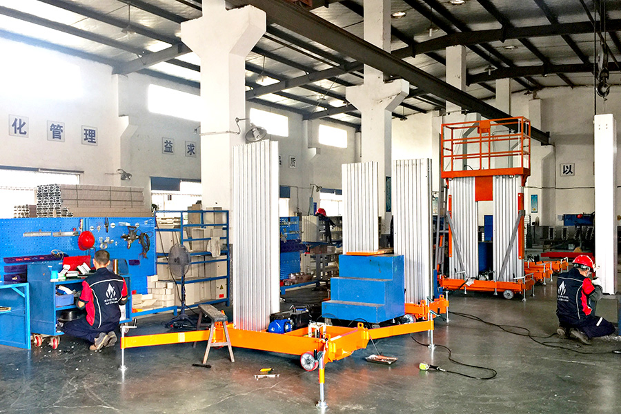 6m 8m 9m 10m 12m 14mac o Batería Doble Pluma Plataforma de Trabajo Aéreo de Aluminio con Certificado CE