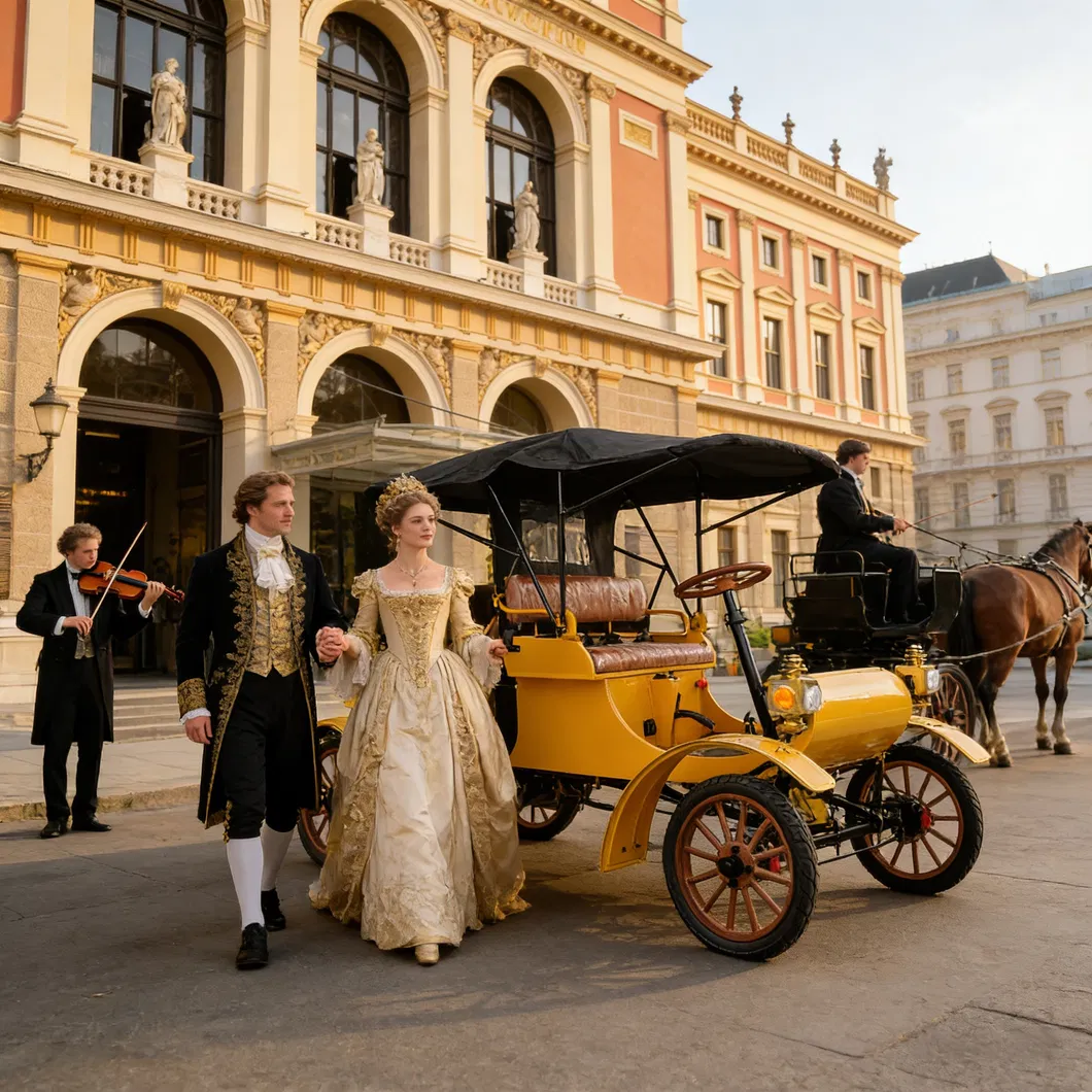 Scooter de movilidad eléctrica Royal Retro de alta gama para recepción privada en banquetes para castillos