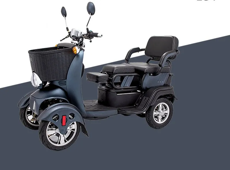 48V 500W Velocidad Baja Segura 4 Scooter Eléctrico para Ancianos con Ruedas Vehículo de Movilidad para Parque al Aire Libre
